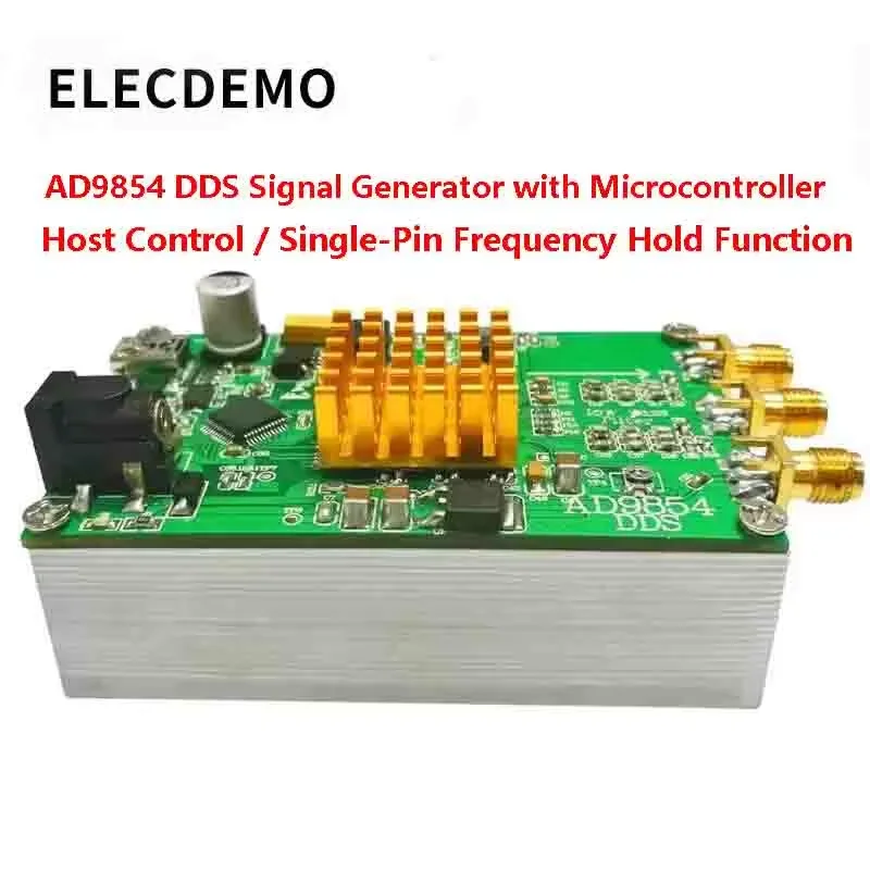 DDS Signal Generator Module with MCU, PC Software Control, Point Freq Sweep AM Mod., 300MHz High Speed RF Source Board,AD9854