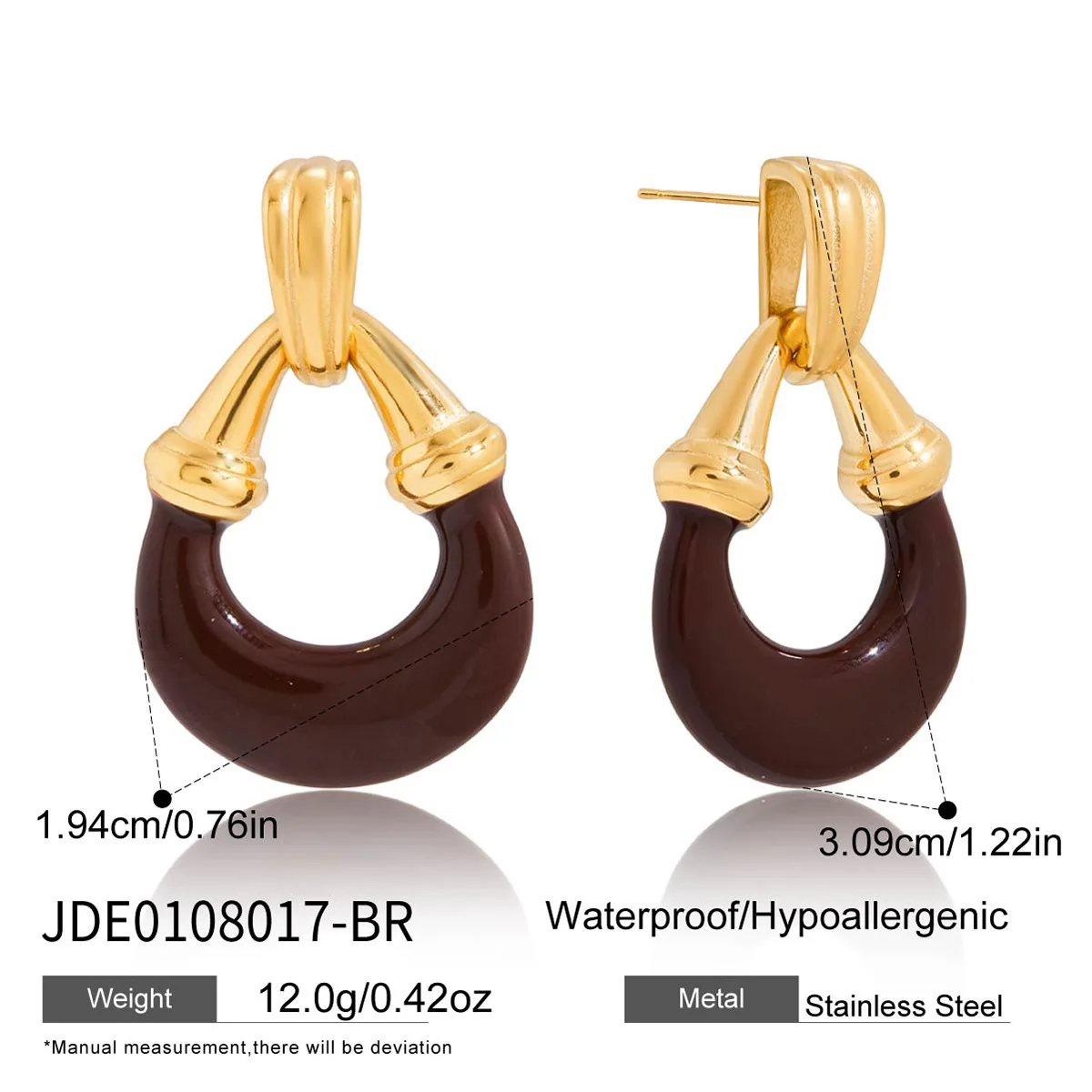 Light Luxury Vintage Stud Earring Stainless Steel Women Personality Trendy Earrings Fashion Jewelry Gifts