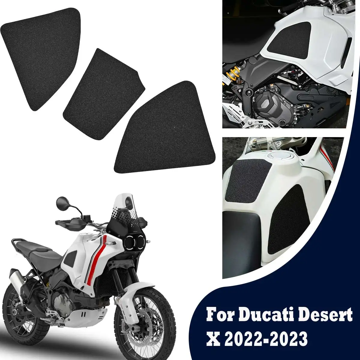 3PCS/SET PVC Fuel Tank Sticker For Ducati Desert X 2022-2023 Accessory Motorcycles Decals