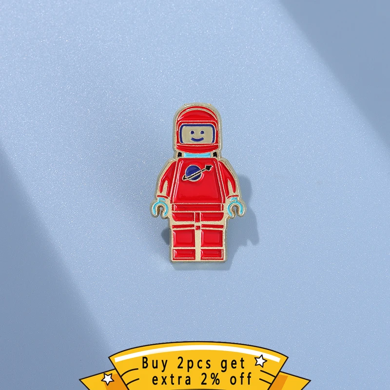Space Robot Astronaut Enamel Pins Cartoon Badges Custom Metal Lapel Cute Robot Brooch Clothes Hat Bag Jewelry Accessories Gift
