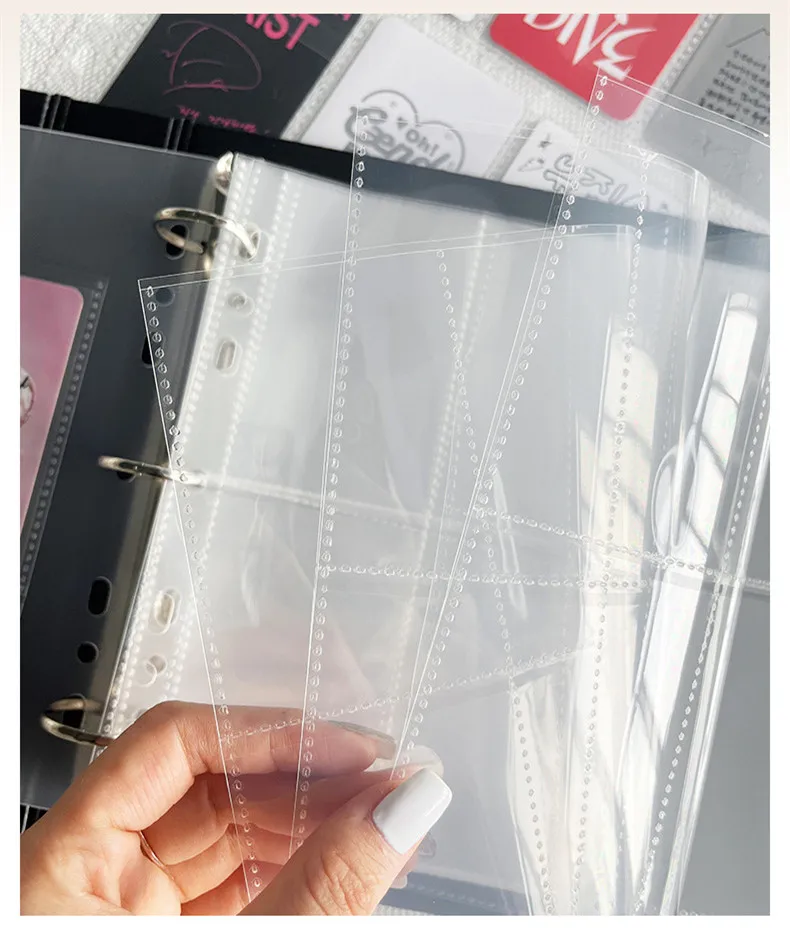 MINKYS 7/8 Räume D-Form 3 Zoll Kpop Fotokartenbinder Große Kapazität Idol Fotokartenalbum Fotokarten Binder Sammelbuch – Detail 3