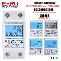 Single Phase LCD Digital Energy Meter Reset Zero kWh Voltage Current Power Consumption Counter Electric Wattmeter 220V Din Rail