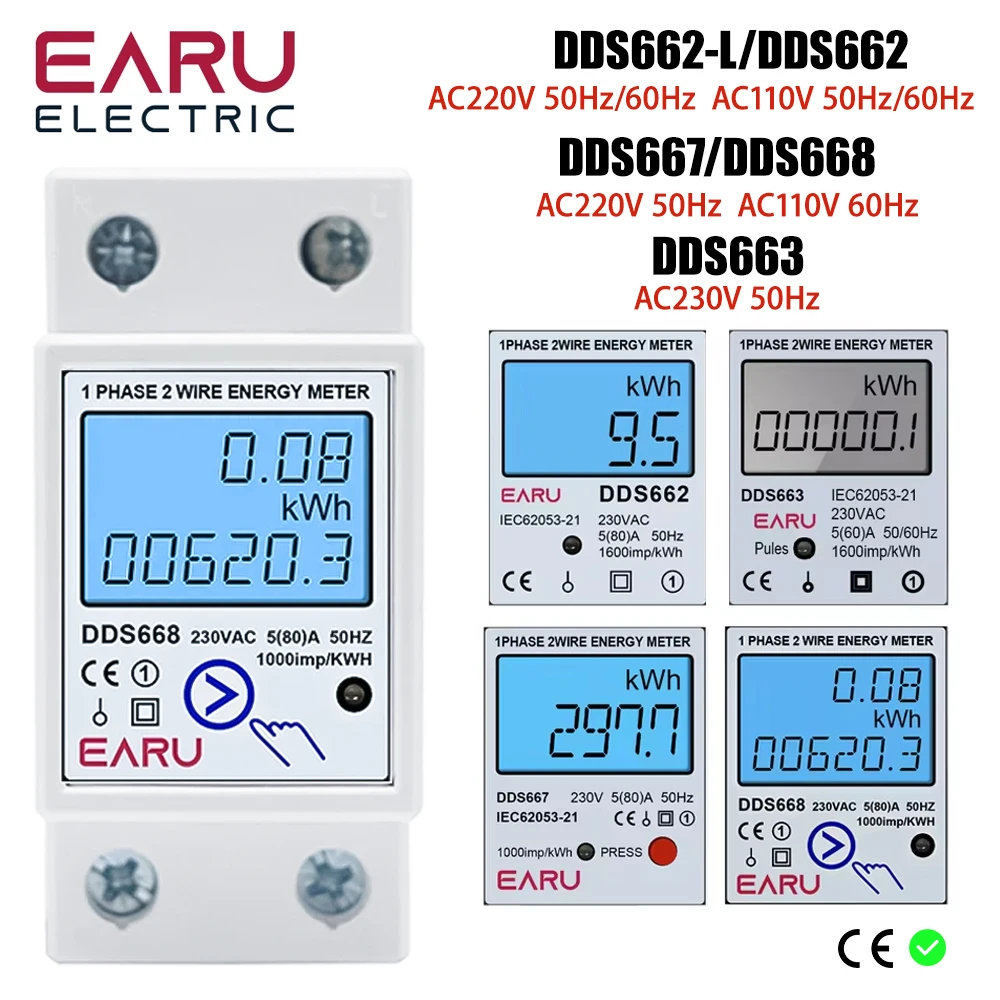 monofasico lcd medidor de energia digital reconjunto zero kwh tensao corrente consumo de energia contador eletrico wattmeter 220v din rail 01