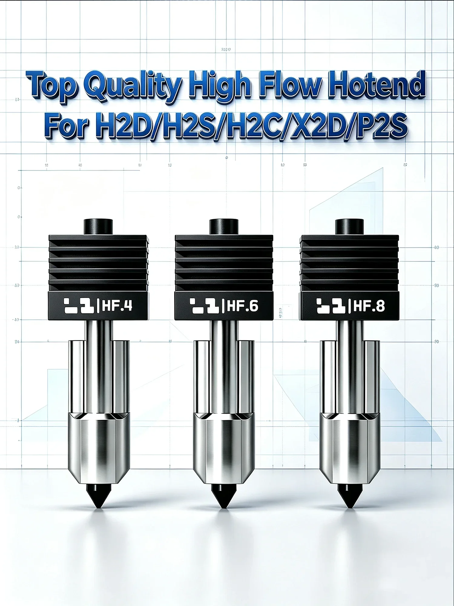 Neuer High-Flow-Hotend für Bambu Lab A2L X2D P2S H2D H2S A1 MINI A1 Düsen-Upgrade, hohe Härte, 3D-Zubehör, Hotend-Kit H2C
