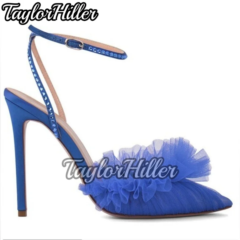 أحذية خفيفة الخزامى شبكة الكعب الصنادل النساء مدبب تو عالية الكعب النساء الفاخرة حذاء من الكريستال صيف جديد أنيق 2026 الاتجاه الجديد