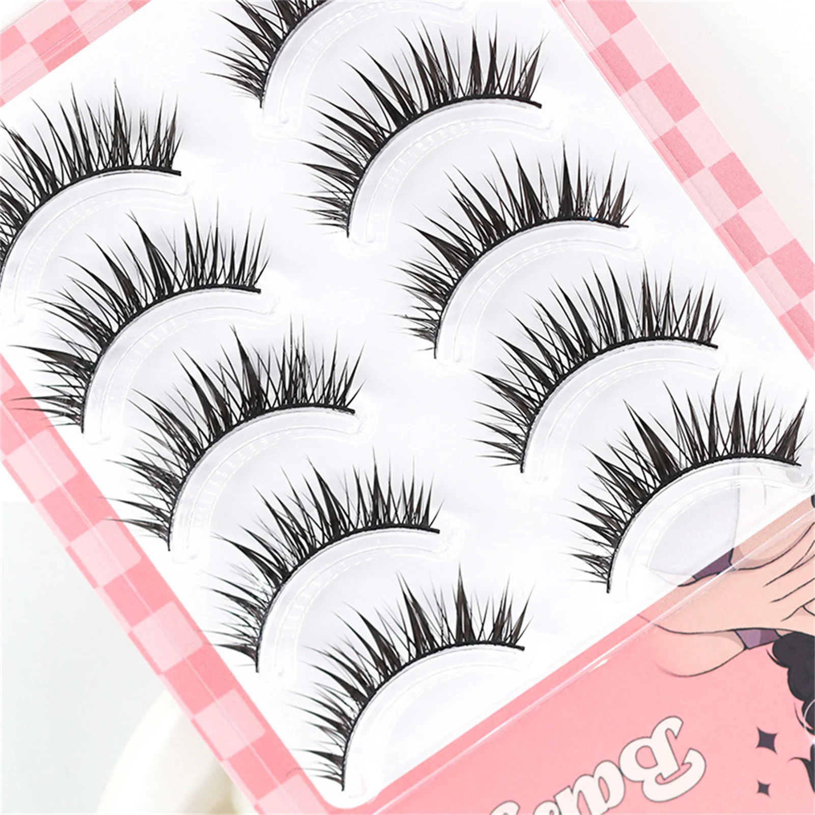 Manga cílios tira completa cílios postiços preto volume fãs cluster cílios para mulheres maquiagem diária profissional tiras de cílios