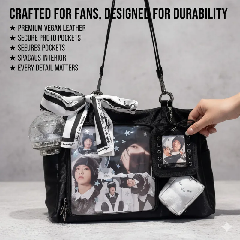 

Funny Bow Itabag Y2K Tote Bag Worker Style Anime Pin Display Bag Large Capacity Nylon Shoulder Crossbody Commuter Bag Gift New