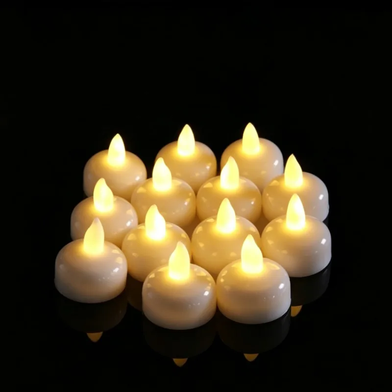 12 Pcs LED Floating Electronic Candle  Water Activated Floating Tealight  Automatically Lights Up in Water