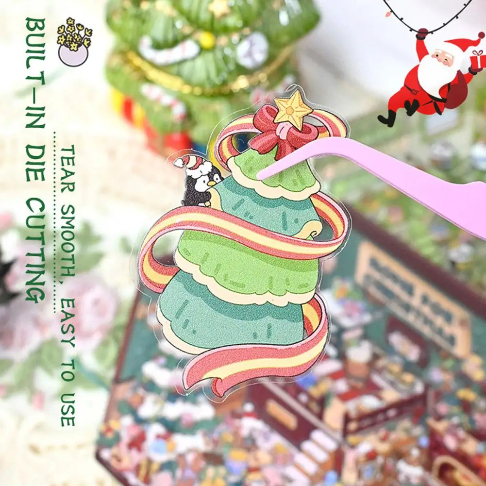 1-4Pcs Interest Sticker 3D Cute Cartoon Pocket Diy Scene Landscaping Decor Sticker Stacking Pasting Gift For Kid Child Student