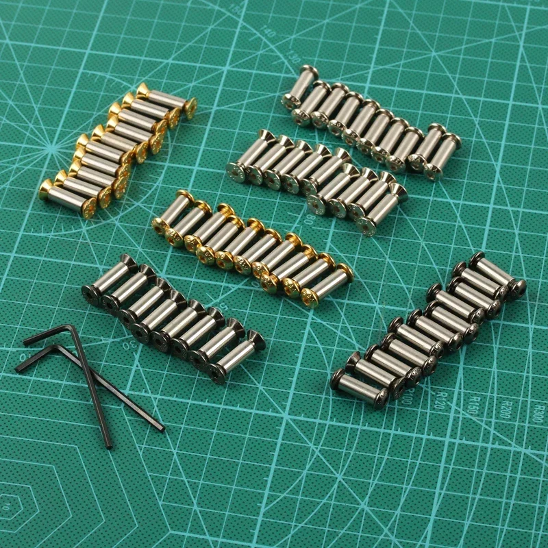 10sets M4 Nut Flat Hex Head screws For DIY Knife handle Making material Fastener Bolt Rivets Scale Screws