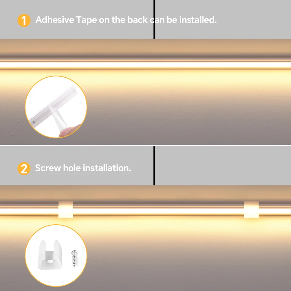 Selbstklebende COB-LED-Unterschranklampe, Küchenleuchte, Touch-dimmbar, Silikagel, Neonlichter, Klebeband, 2 m, 3 m, 5 m, 10 m, Dekorbeleuchtung – Detail 10