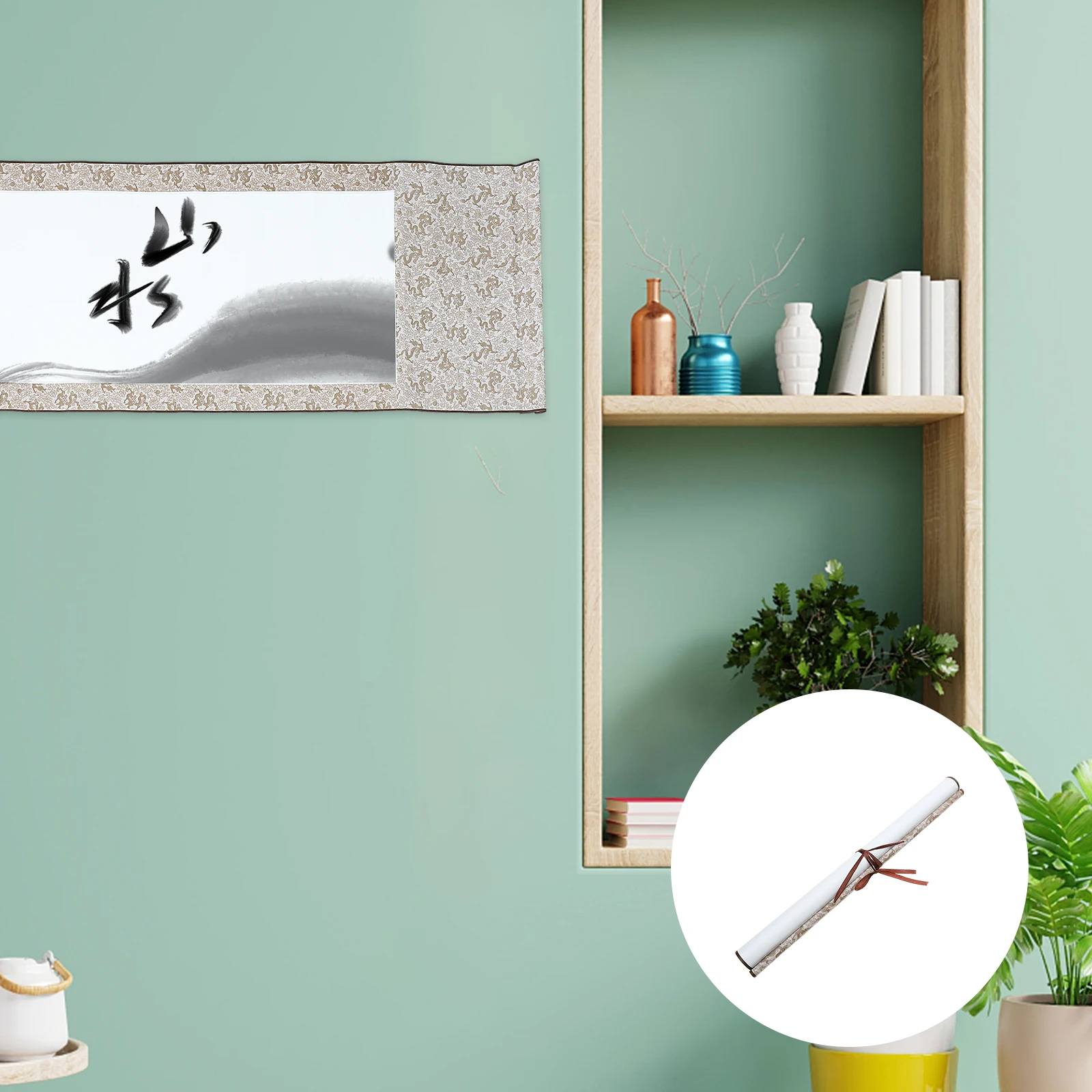 

Rice Paper Hanging Shaft Blank Painting Scroll Calligraphy Chinese Accessory Drawing