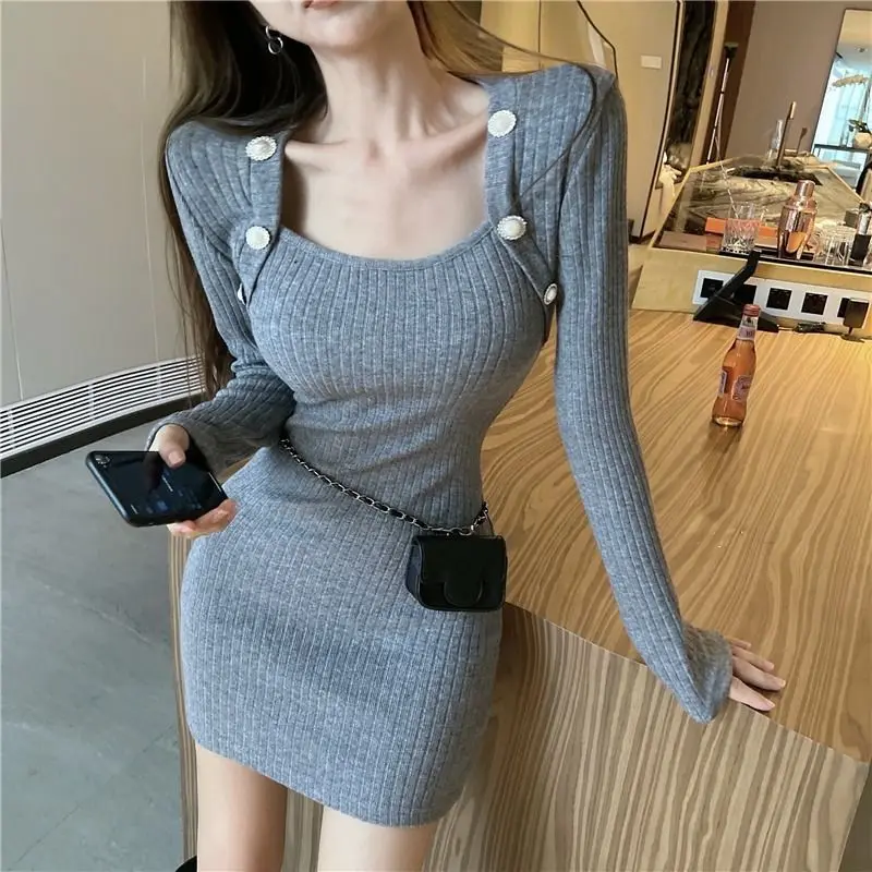 White Woman Dress U Neck 2024 Short Clothes Crochet Dresses for Women Extreme Mini Sexy Daring Knitted Solid Cotton Hot Knit Y2k