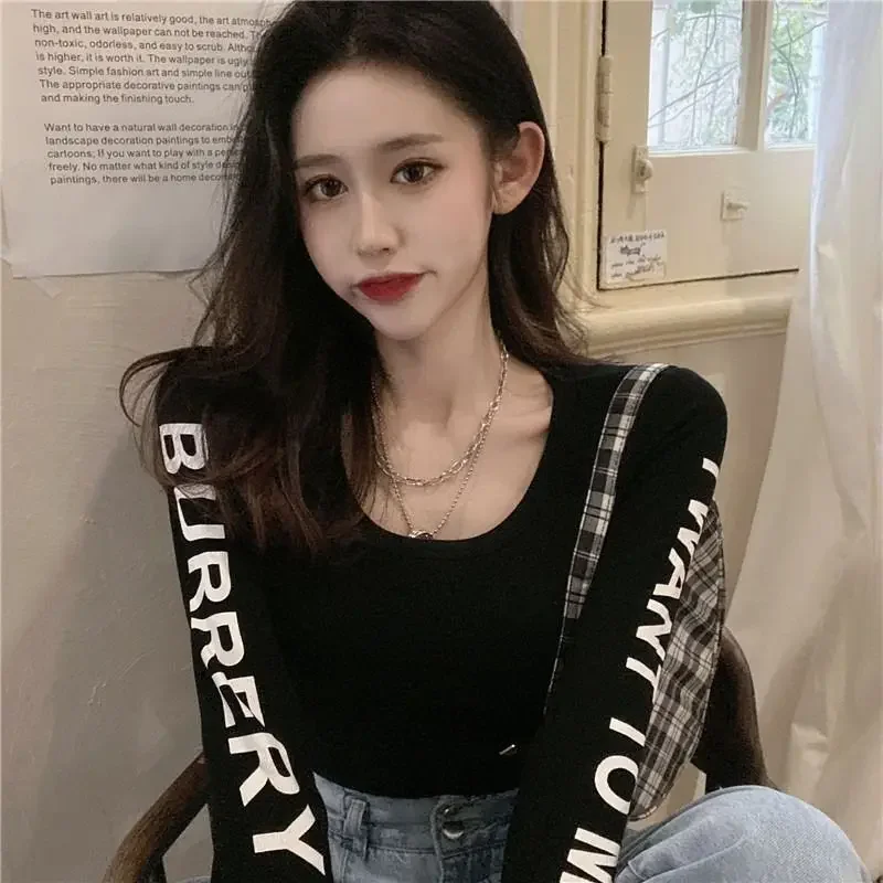 Long Sleeve T Shirt for Women Trending Clothing With Sleeves Korean Fashion Tops Woman Kpop Streetwear Cheap Clothes Style Basic
