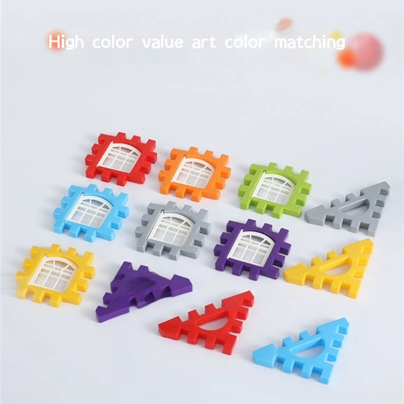 Large Block Building Blocks Early Childhood Education Plastic Construction Houses Window Splicing Assembly Toy Set Puzzle Toys