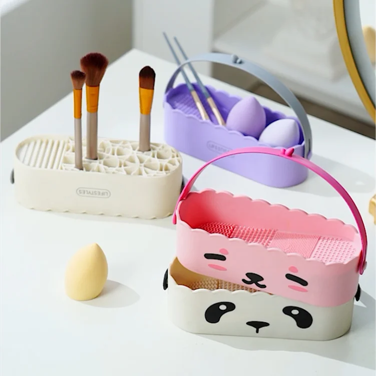 Dormitory Desktop Plastic Storage Shelf Drawer Type Cosmetic Makeup Box Skincare Dressing Table Organizer