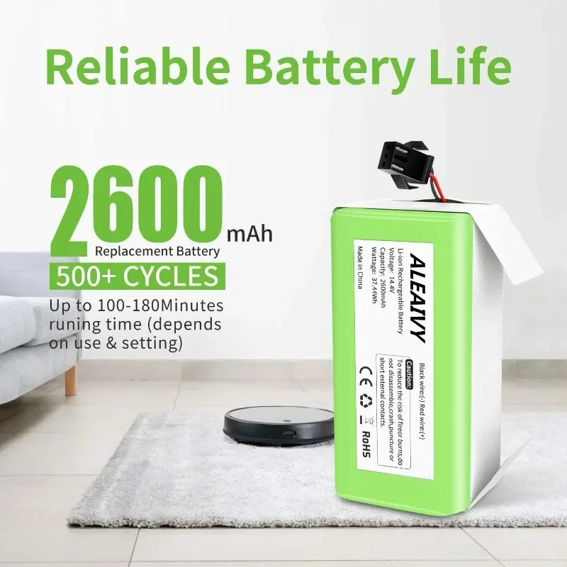 14.4V 18650  2600mAh Li-ion battery for Conga Excellence 990 Ecovacs Deebot N79 N79S DN622, Eufy Robovac 11 11S 12 15C 15S 35C