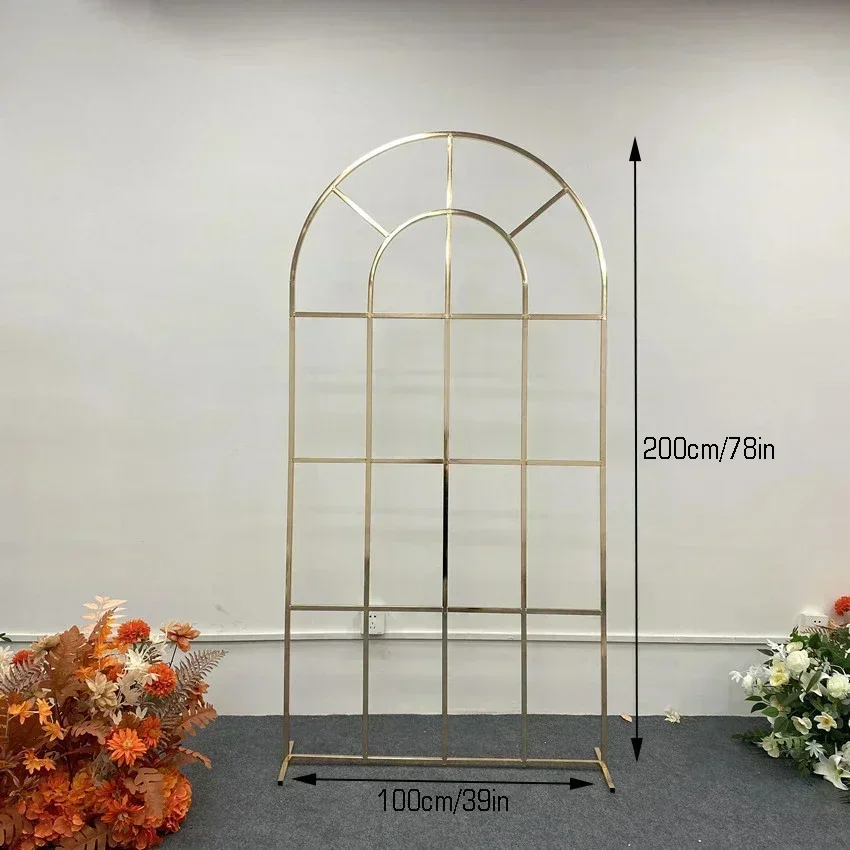 Shiny Metal Arch for Balloon Structure,outdoor Wedding Arch Backdrop Decoration,Screen Flower Stand Home Birthday Party Decor