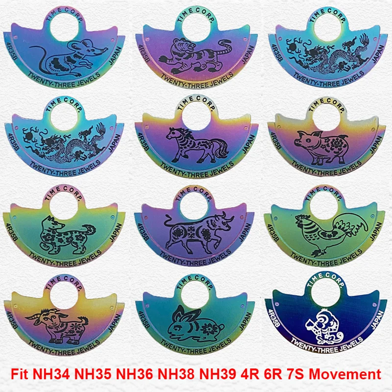 

Colorful Zodiac Pattern Movement Hammer Rotor Patch Fits NH34 NH35 NH36 NH38 7S Movement Oscillating Weight Hammer Rotor Patch
