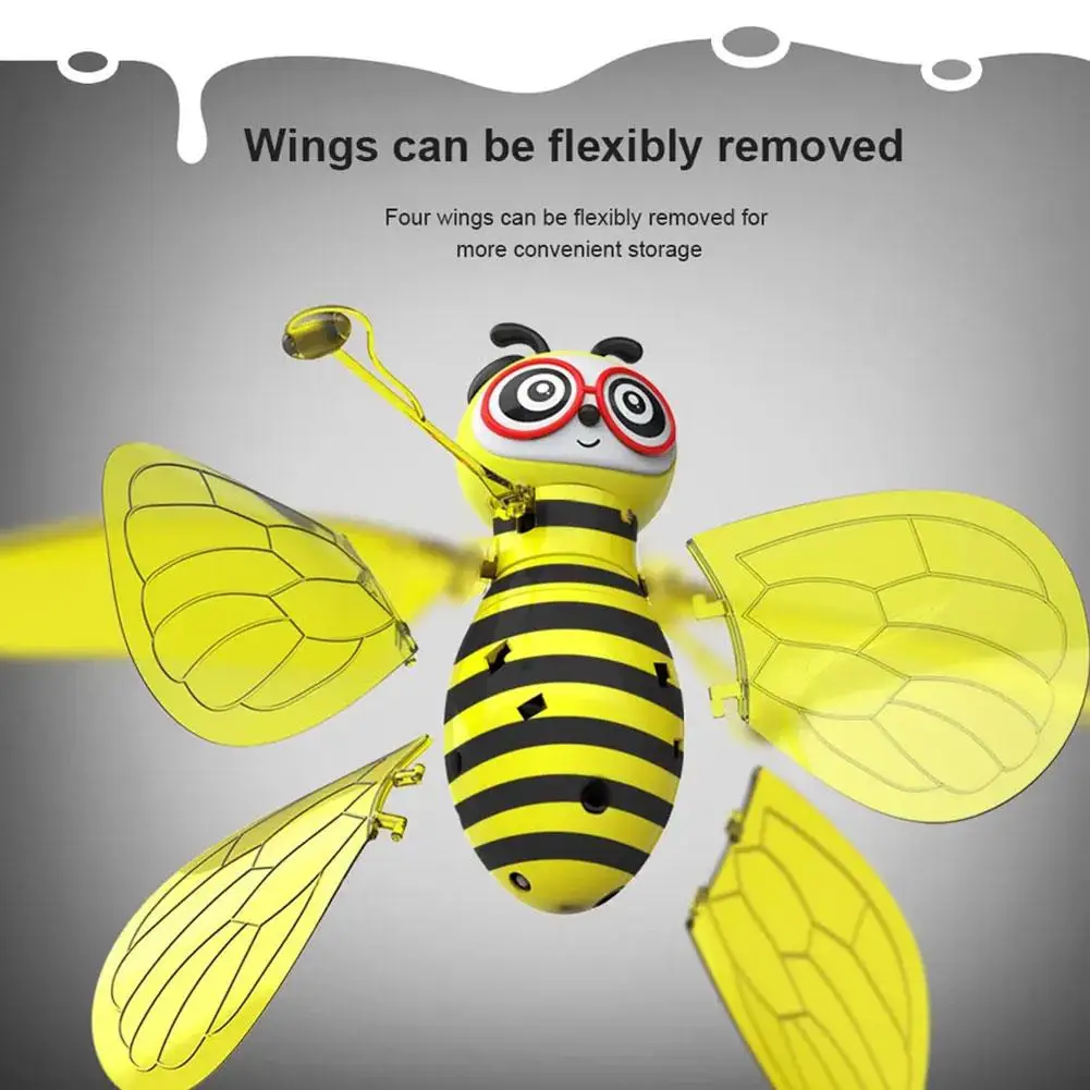 12cm Mini Flying Bee RC Drone With Wings Hand Sensing Induction Helicopter Electronic Model Quadcopter Drohne Toys For Children