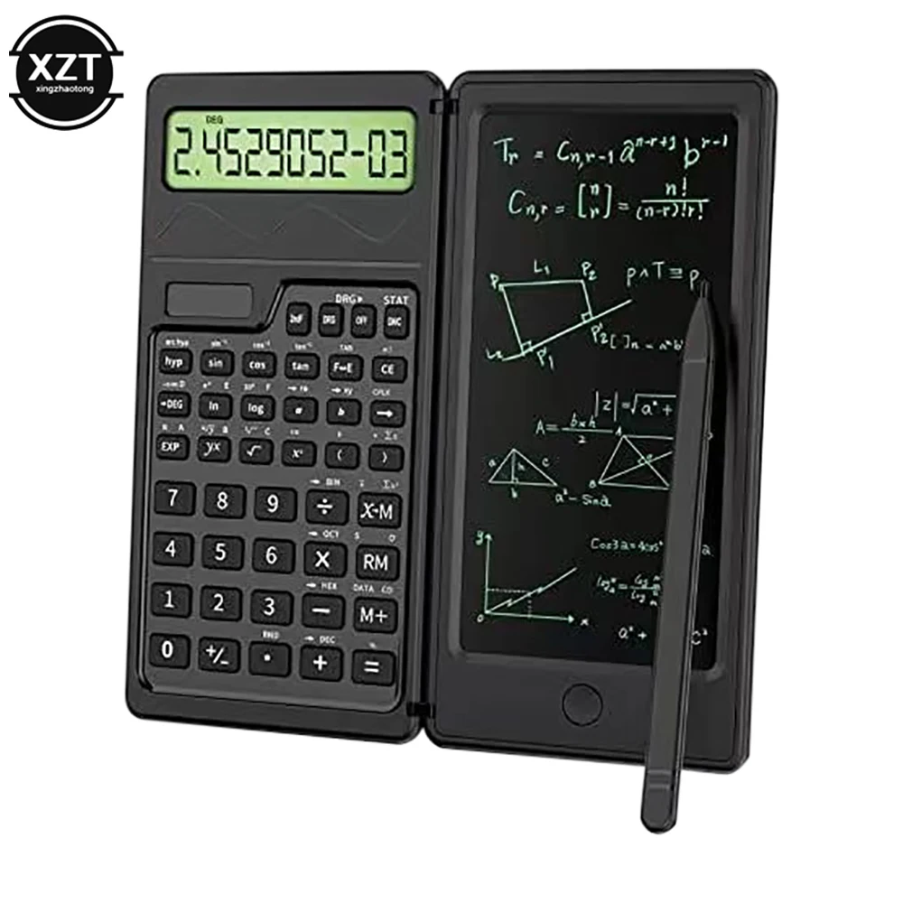 Professional Portable Solar Graphing Scientific Calculator Folding with LCD Screen Writing Tablet With Stylus Pen 417 Functions