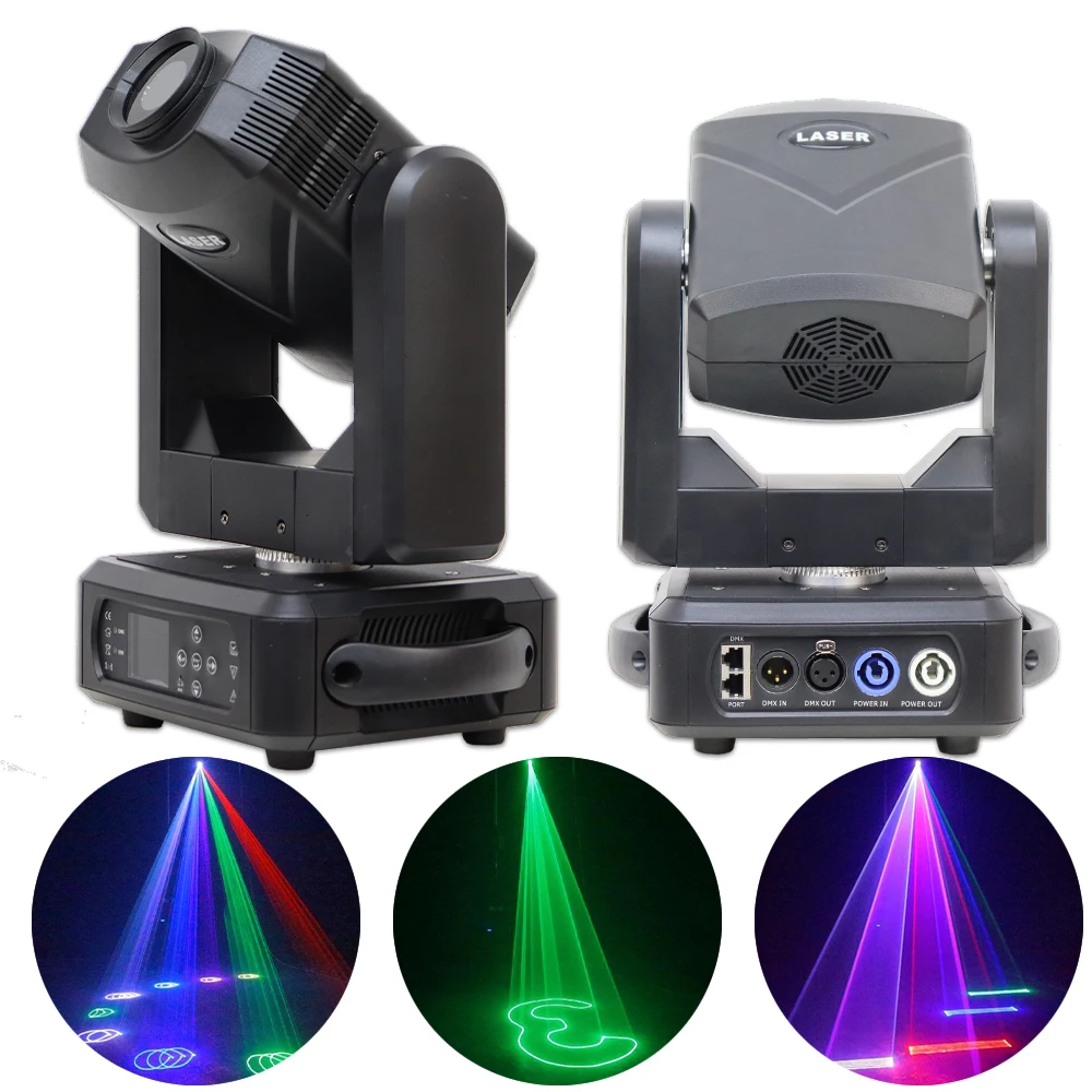 

2W 3W 5W RGB Beam Moving Head Light 30KPPS±25 Scanning Laser Stage Lighting Projector DMX DJ Disco Bar Party Lights