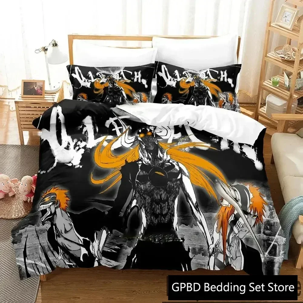 

3D Print Anime Bleach Kurosaki Ichigo Comfortable Duvet Quilt Cover Pillowcase Bedding Set Bedroom Decoration Home Textile