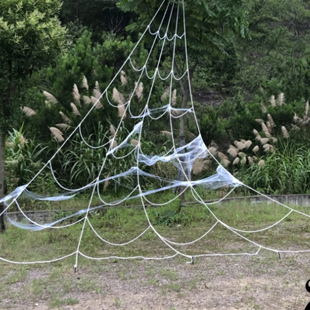 Grand Triangle toile d'araignée décoration Durable Polyester blanc Halloween extérieur toile d'araignée accessoire fête effrayant toile d'araignée accessoire