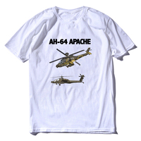 AH-64 Apache Attack Helicopter T Shirt. New 100% Cotton Short Sleeve O-Neck T-shirt Casual Clothing Mens Top