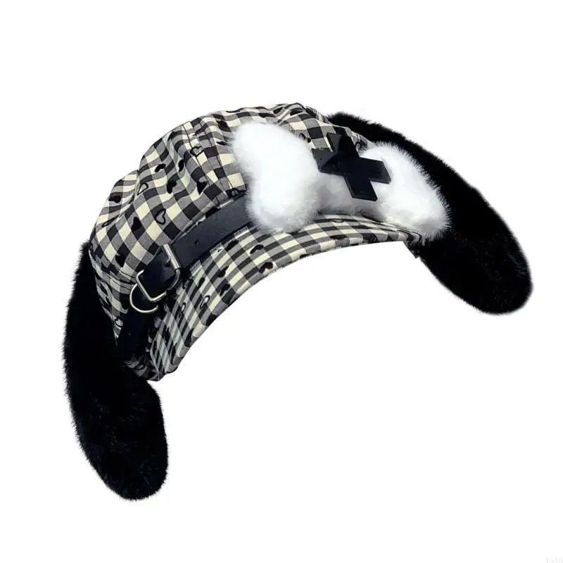 

L5YA Long Ear Plush Hat Washing Soft Hat Unisex Fashionable Hat Earflap Warmer Hat