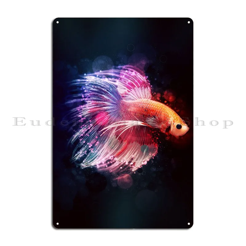 Betta Fish 2 Metal Plaque Poster Plates Cinema Design Wall Cave Tin Sign Poster