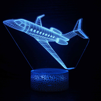 Nighdn Airplane Night Light LED 3D Illusion Lamp Room Decor Bedside USB Plug-in Table Lamp Birthday Gift for Kids Boys Friends