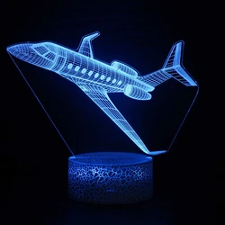 Nighdn Airplane Night Light LED 3D Illusion Lamp Room Decor Bedside USB Plug-in Table Lamp Birthday Gift for Kids Boys Friends