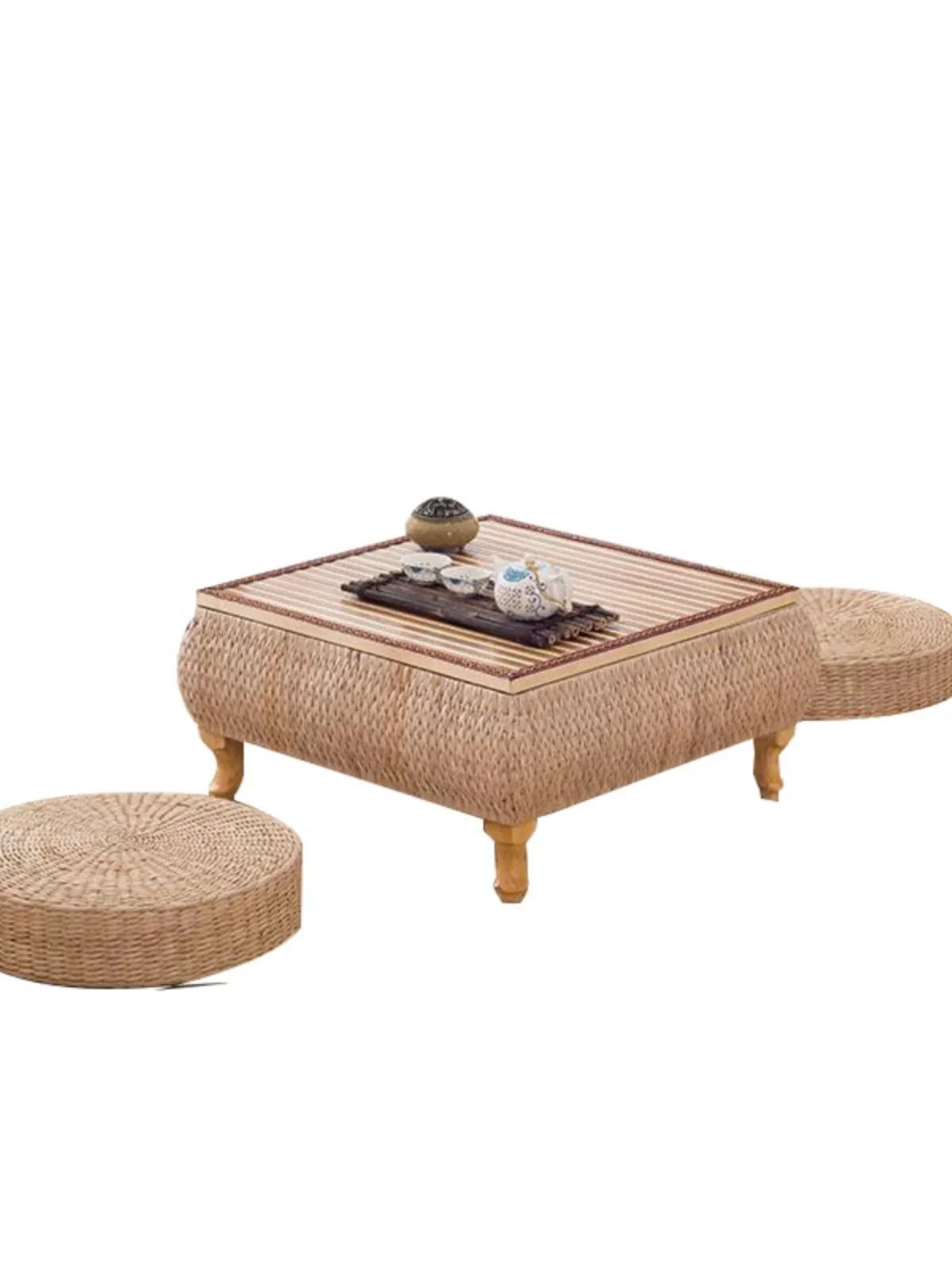 

Household Japanese style tatami, tea table, rattan grass woven kang table,