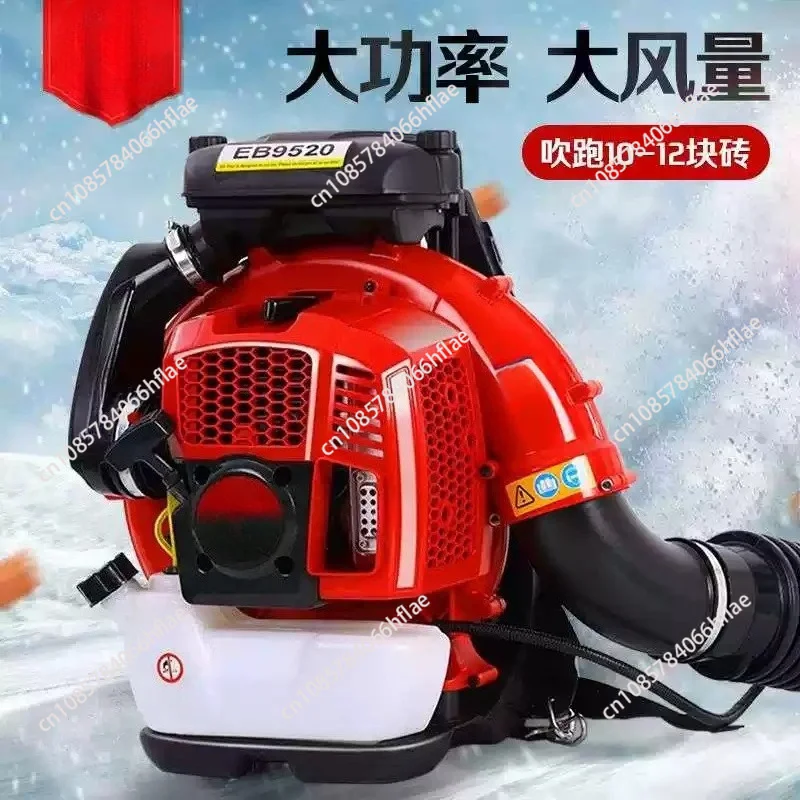 4.8KW Two-Stroke Backpack Gas Blower EB9520, High Power Leaf Blower for Snow Removal, Leaf Cleaning and Road Dust Clearing
