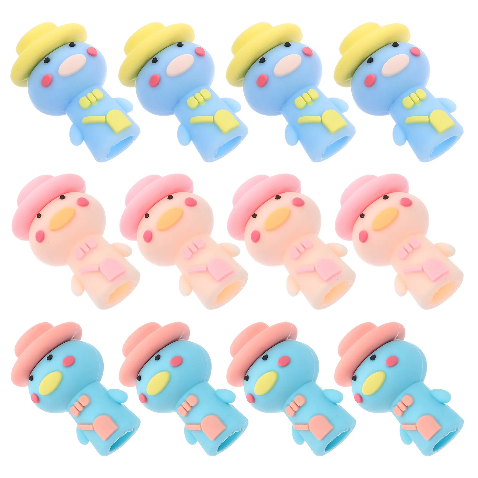 

12 Pcs Animal Pen Set Pencil Stretching Device Extender for Colored Pencils Cap Silicone Silica Gel Extension Rod