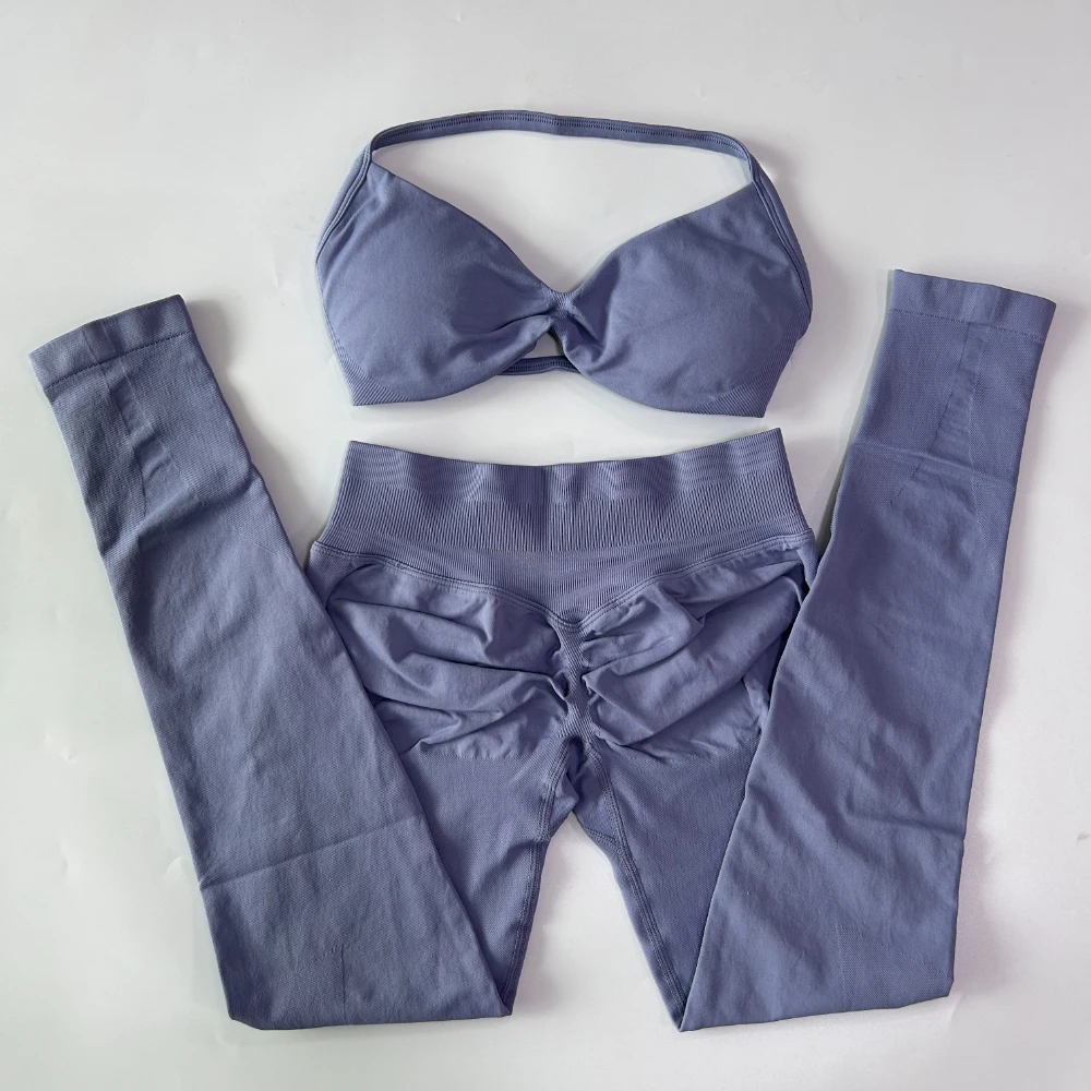 Pericic 2-teiliges Set für Damen, Trägerloses Yoga-BH-Sporttop, Workout-Leggings-Set, Nahtloses Gym-Set, Fitnesskleidung, Activewear – Detail 14