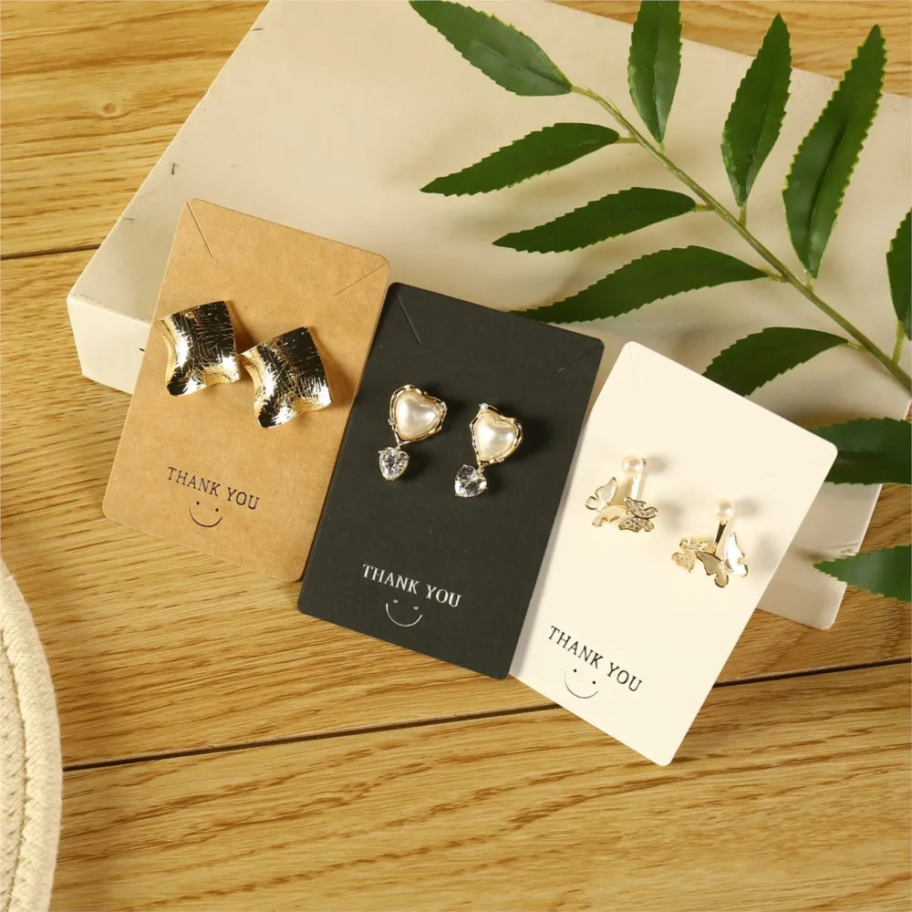 50pcs 6x9cm Earrings Display Card Paper Tags for DIY Ear Studs Necklace Jewelry Small Businesses Packaging Supplies Cardboard