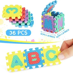 36Pcs Dollhouse Furniture Miniature Baby Carpet Mini Pocket Floor Letters Numbers EVA Foam Puzzle Mat Reusable Easy to Clean