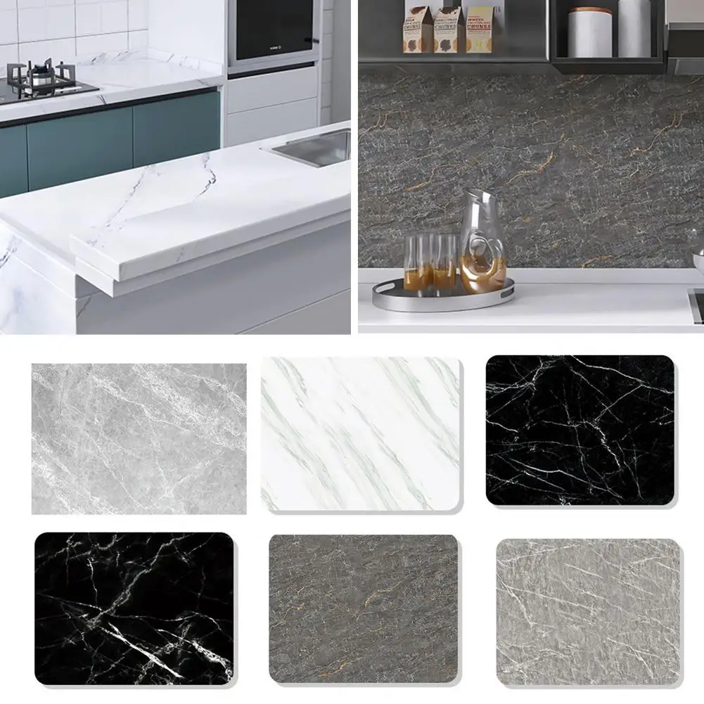 1 Roll 300x40CM Oil-proof Wall Sticker Self-adhesive Heat Resistant Bathroom Kitchen Wall Countertop Tile Cabinet Decor Decal