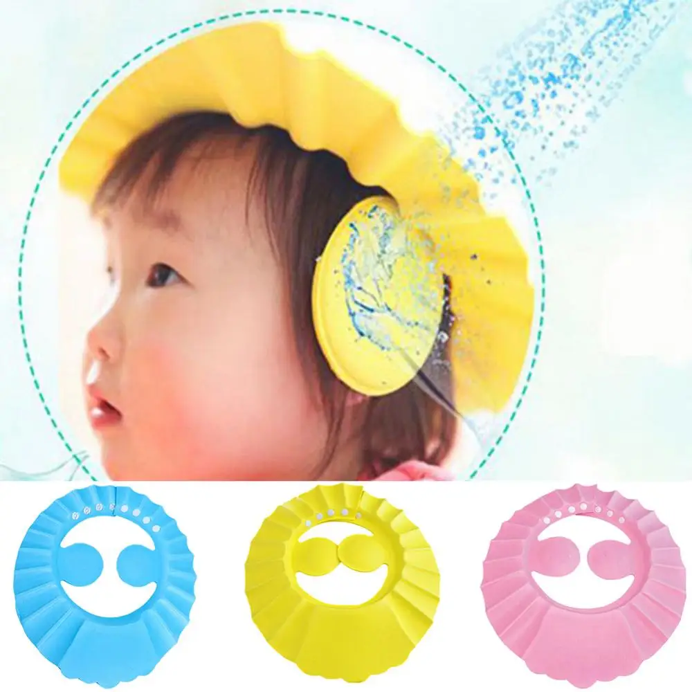 Dropshipping!! Adjustable Baby Kids Washing Hair Shield Cap Eye Ears Protect Bathing Shower Hat