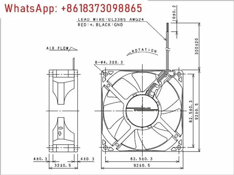 Ventilador de refrigeração T92T24MS1A7-51 9032 24V 0,22A