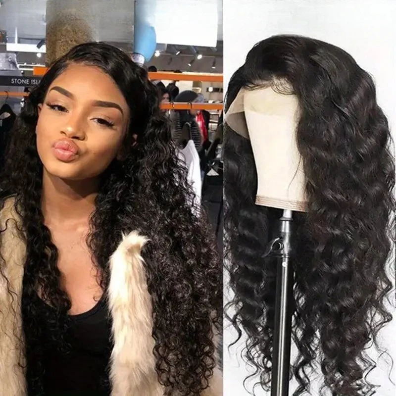 Rosabeauty 13x4 Lace Front Human Hair Wig 13X6 250% Density Deep Wave 40 Inch 5X5 Preplucked Glueless Ready To Go Curly Wig