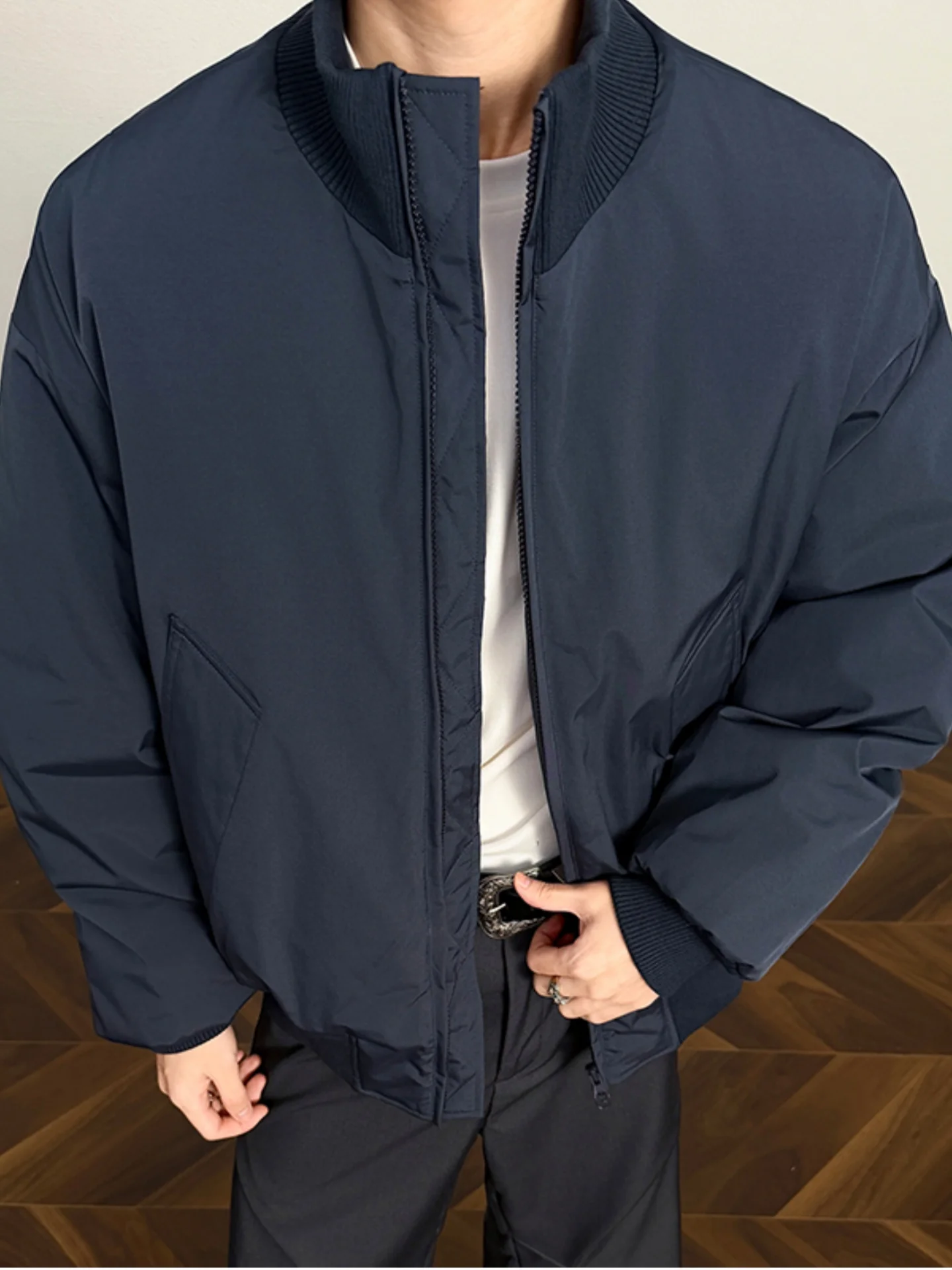 

Thiened Double Zipper Tee-Proof down Jaet Men's American Flight Jaet Cotton Polyester Blend Winter Coat Trendy