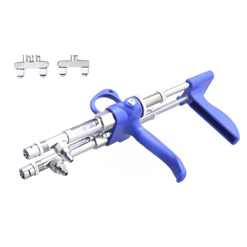 0.1-1 ml vaccine adjustable double needle continuous syringe for type 224 chicken, duck and goose