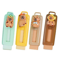 Capybara Eraser Cute Push-Pull Eraser Cartoon Design Student Stationery School Supplies Kawaii Supplies School Cute Funny Rubber