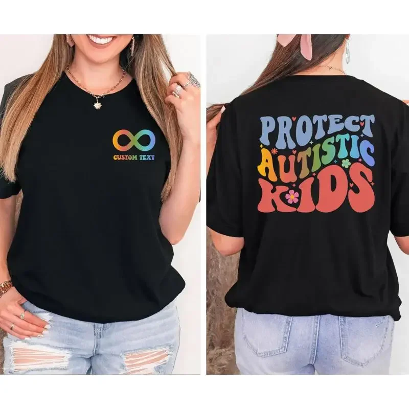 Protect Autistic Kids T Shirt Custom Text Autism Awareness Month Neurodiversity Mom