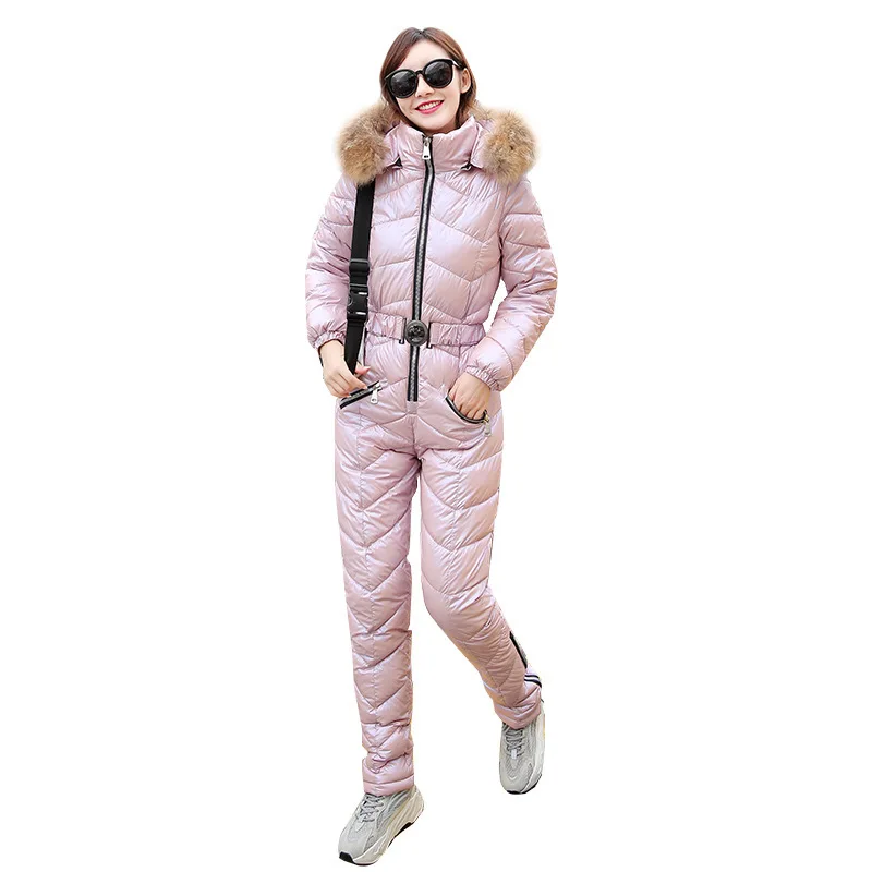 Thickened Cotton-padded Women 2022 Winter New Outdoor Leisure One-piece ski Suit Slim Thickened Cotton-padded Women