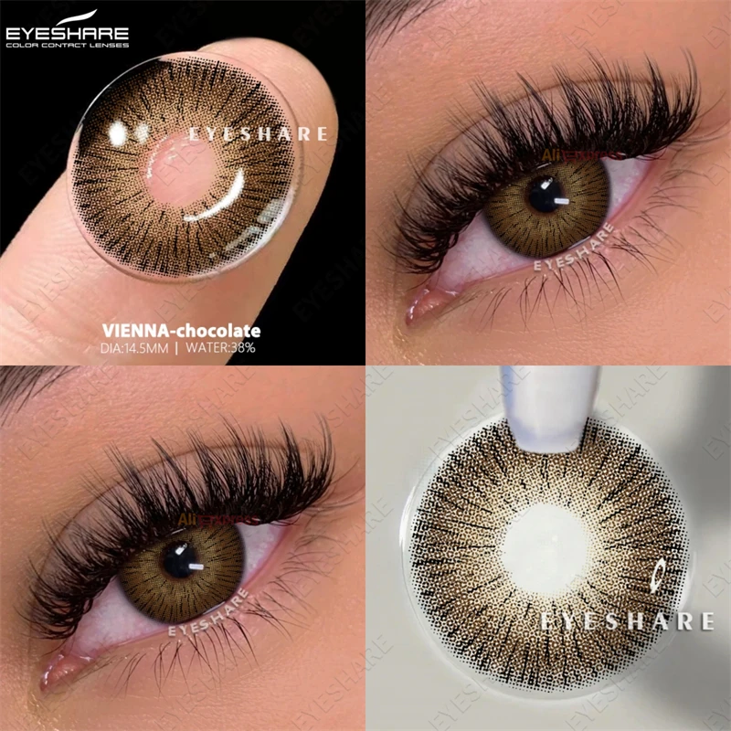 EYESHARE 1 Paar natürliche farbige Kontaktlinsen für Augen, Schokoladenlinsen, modische graue Kontaktlinsen, jährliche Farb-Augenkontakte
