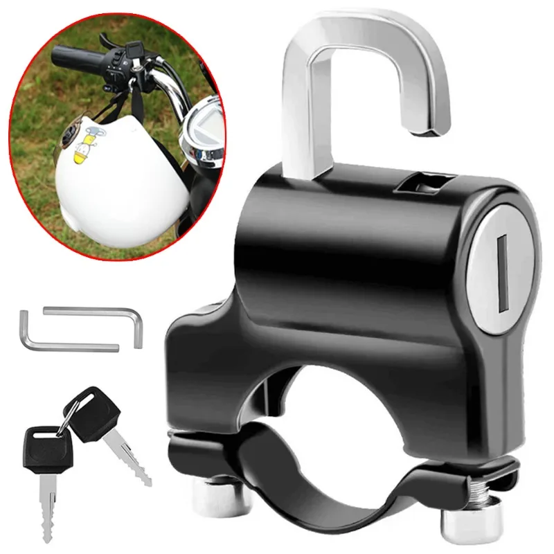 

Motorcycle Helmet Anti-Theft Lock for 22-28mm Handlebar Electric Scooter Bicycle Helmet Security Lock Motor Accessories